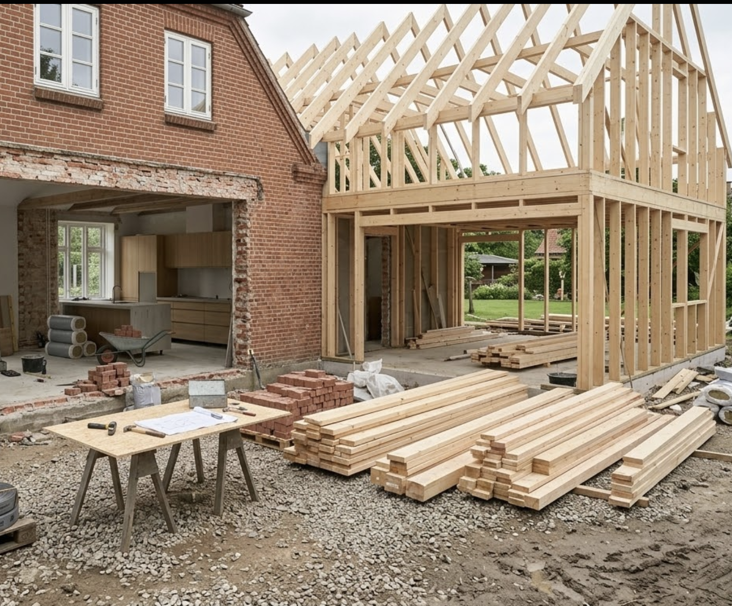 Tilbygning under opførelse — Formaa ApS